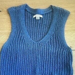 NWOT American Eagle Cropped Sweater Vest XS Blue